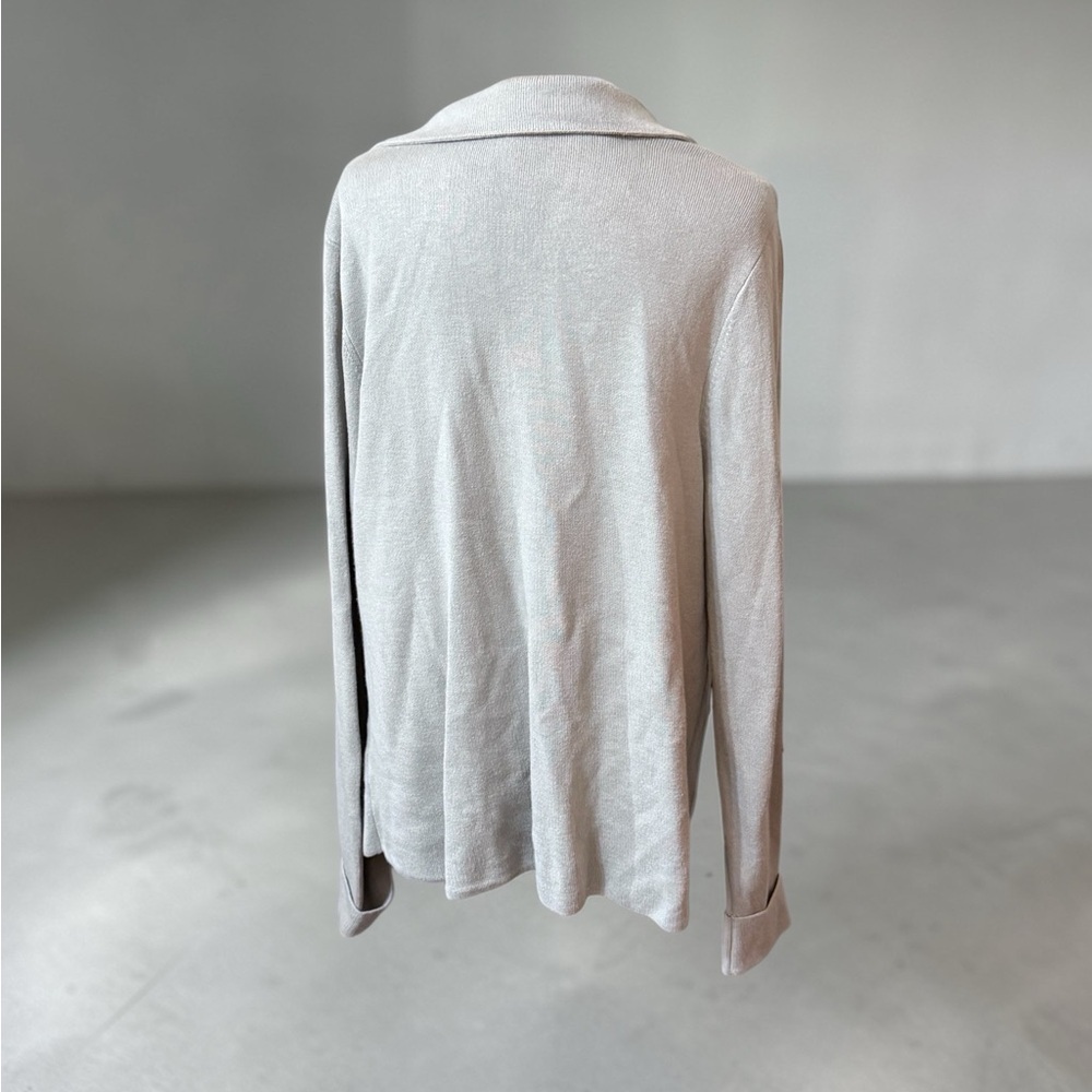 J. Jill Cream Open-Front Women's Cardigan Blazer - Picture 3 of 5
